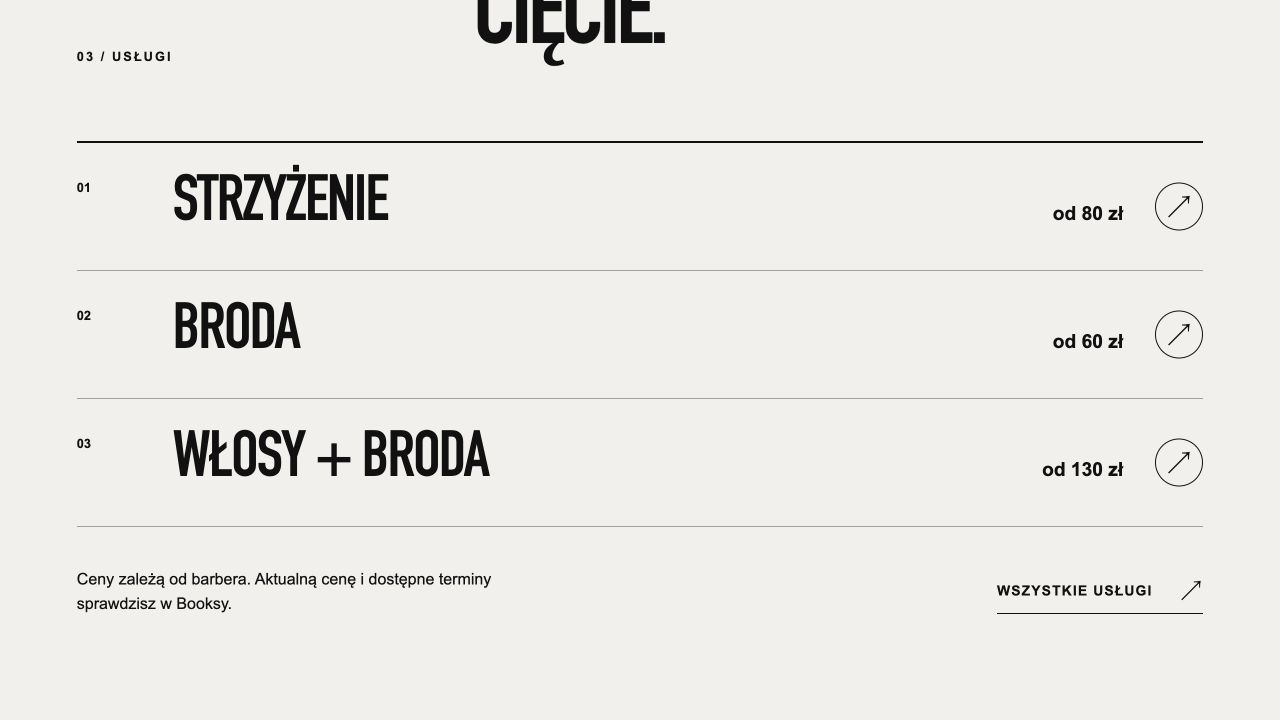 Another current view of the Lokal BarberShop website